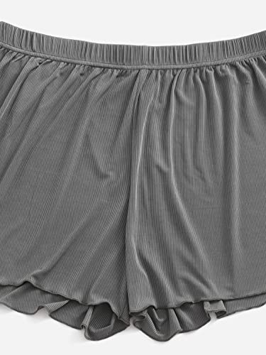 Image of Floerns Women's Plus Size Solid Pajama Shorts 2 Pack Soft Lounge Sleep Shorts