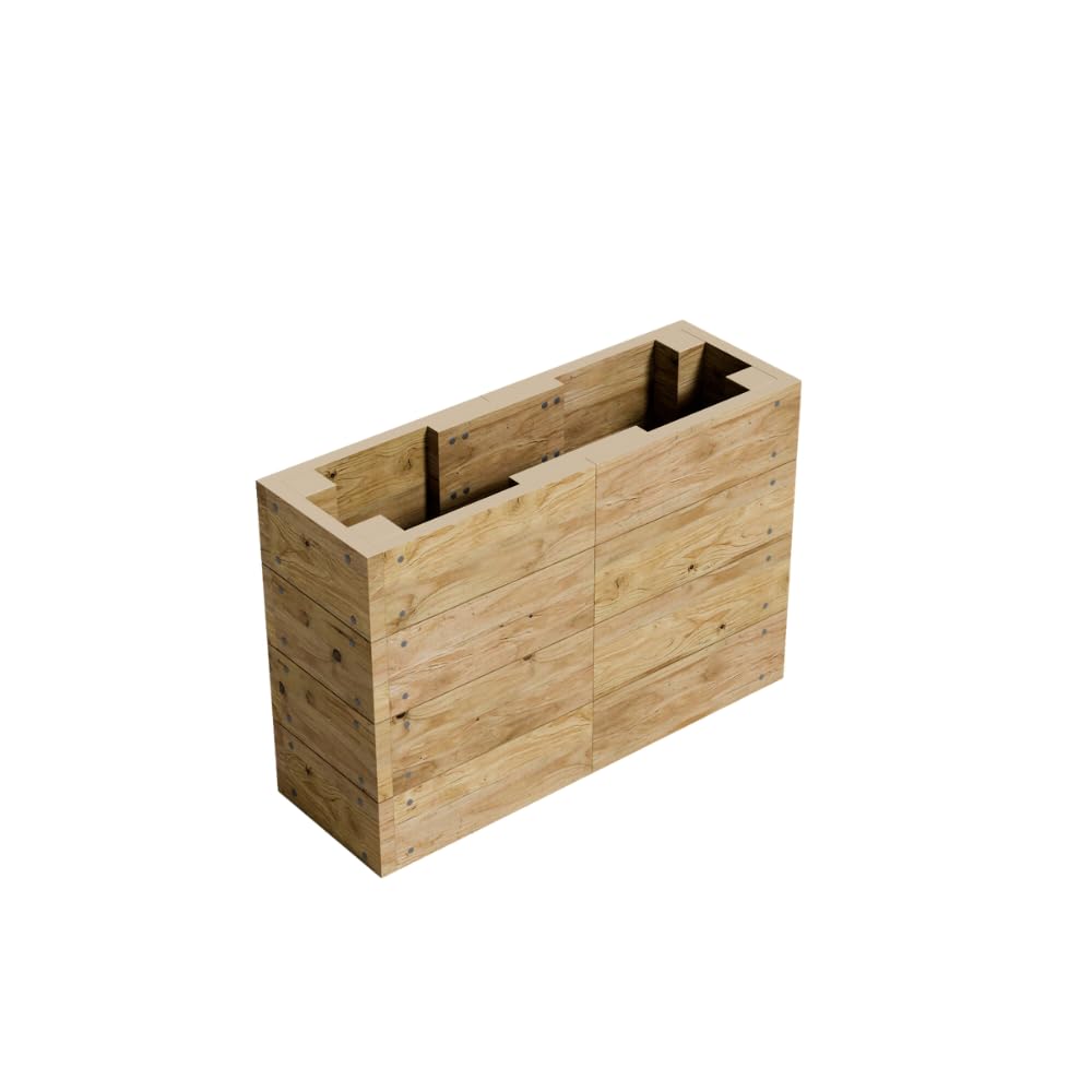 Conka Garden - Wooden Raised Bed Kit - Large Garden Planters for Vegetables, Herbs, Flowers – Start Growing Plants Earlier & Better - Durable & Resistant FSC Treated Timber 120cm L x 240cm W x 30cm H — view 17