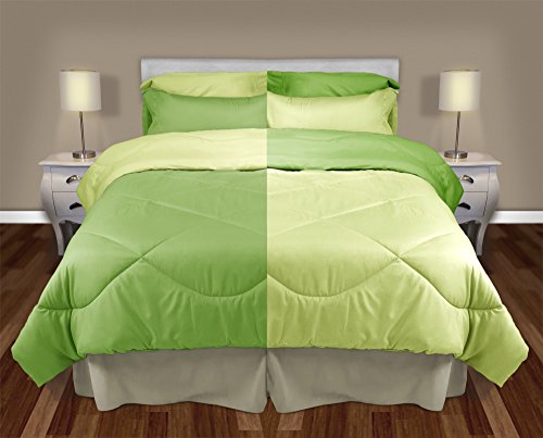 HOME Reversible Bright Comforter, Twin, Lime