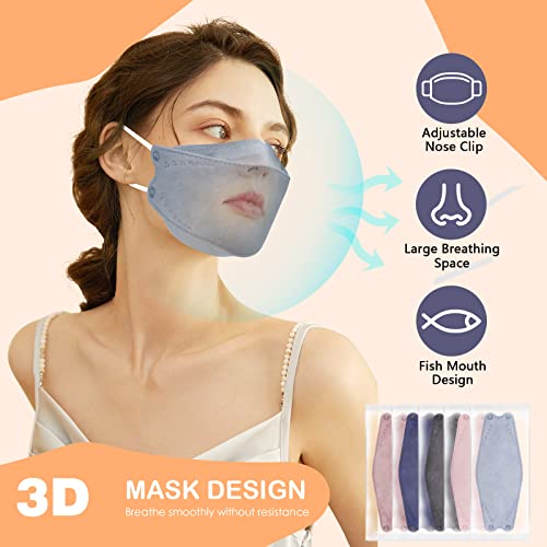 Image of KN95 Face Masks 50 Pack 4 Layers Tie Dye Breathable Safety Respirator Multicolor Cup Dust Disposable KN95 Mask Adult