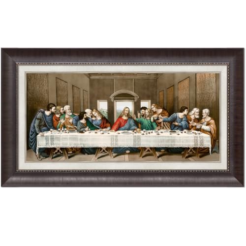 DECORARTS The Last Supper Wall Art w/Liner, Espresso Brown Framed, 28x16''