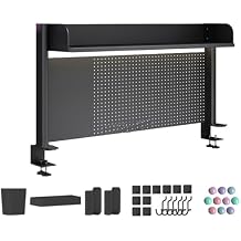 Clamp Desk Shelf Clamp on Desk Pegboard, Computer Desk Accessories for Office, Desk Extender Pegboard Workstation, for Table AccessoriesSize60 * 63cm/24 * 25in