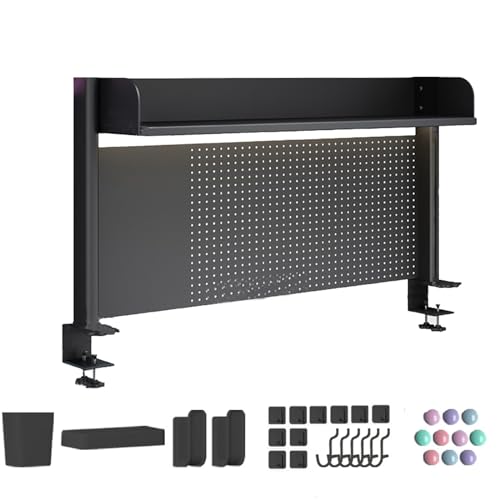 Clamp Desk Shelf Clamp on Desk Pegboard, Computer Desk Accessories for Office, Desk Extender Pegboard Workstation, for Table Accessories(Size:60 * 63cm/24 * 25in)