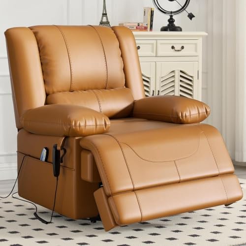 Sillón reclinable cuero sintético color único miniatura 6