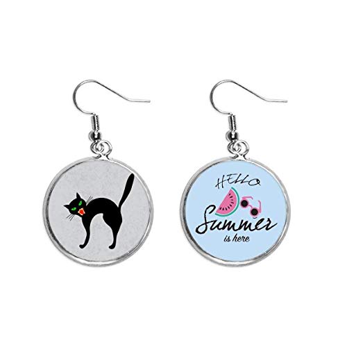 Pendientes de sandía y gato de Halloween el regalo original de verano