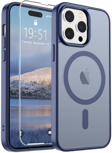 SUPFINE Magnetic for iPhone 14 Pro Case (Compatible with MagSafe) (Military Grade Drop Protection) Slim Translucent Matte Shockproof with Anti-Fingerprint Phone Case,Lavender Gray