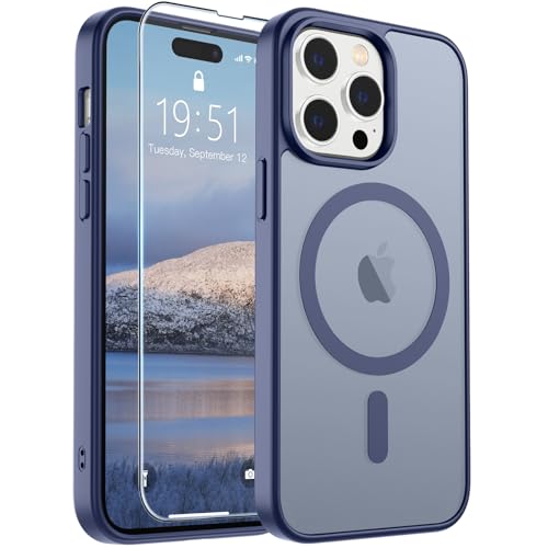 Image of SUPFINE Magnetic for iPhone 14 Pro Max Case (Compatible with MagSafe) (Military Grade Drop Protection) Slim Translucent Matte Shockproof with Anti-Fingerprint Phone Case,Lavender Gray