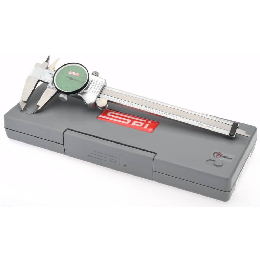 SPI 17-982-0 Calibrated Smooth Dial Caliper: White Dial, 0" to 6" Range