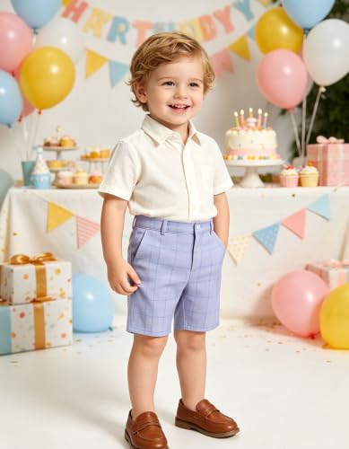 Image of Boy Shorts Kids Stretch School Uniform Clothes Flat Front Dress Casual Shorts with Pockets for Summer
