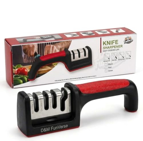 Image of Magnificent Manual Knife Sharpener Tool with 4 Stage Sharpening System | If The Box Does not Matches as in Main Image Please Return the Item, Beacuse its Fake, its D&M FunVerse Printed on All Boxes