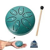 CUEMOON Steel Tongue Drum, 3 Zoll 6 Töne Handpan Drum mit Schlägeln für Kinder