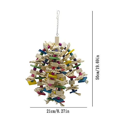 Vogelspeelgoed Grote papegaai speelgoed natuurlijke hout grote vogel kauwen speelgoed voor papegaaien ara's cokato's… - Afbeelding 3