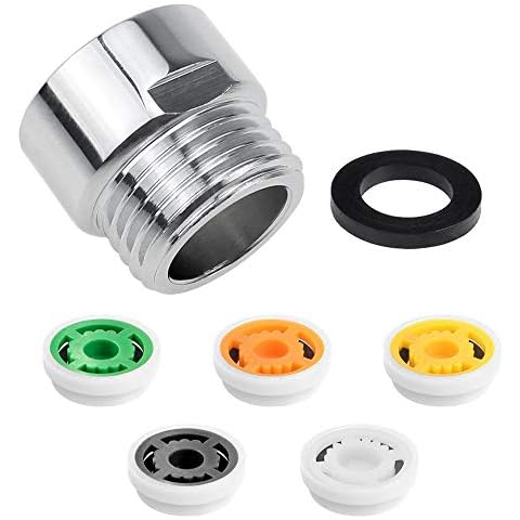 YPLonon Shower Flow Reducer Limiter Set 5PCS Shower Restrictors with G1/2 Adapters 80% Water Saving Shower Head Flow Regulator Valves for Home and Hotel Bathroom - 5 Different Flows Cover