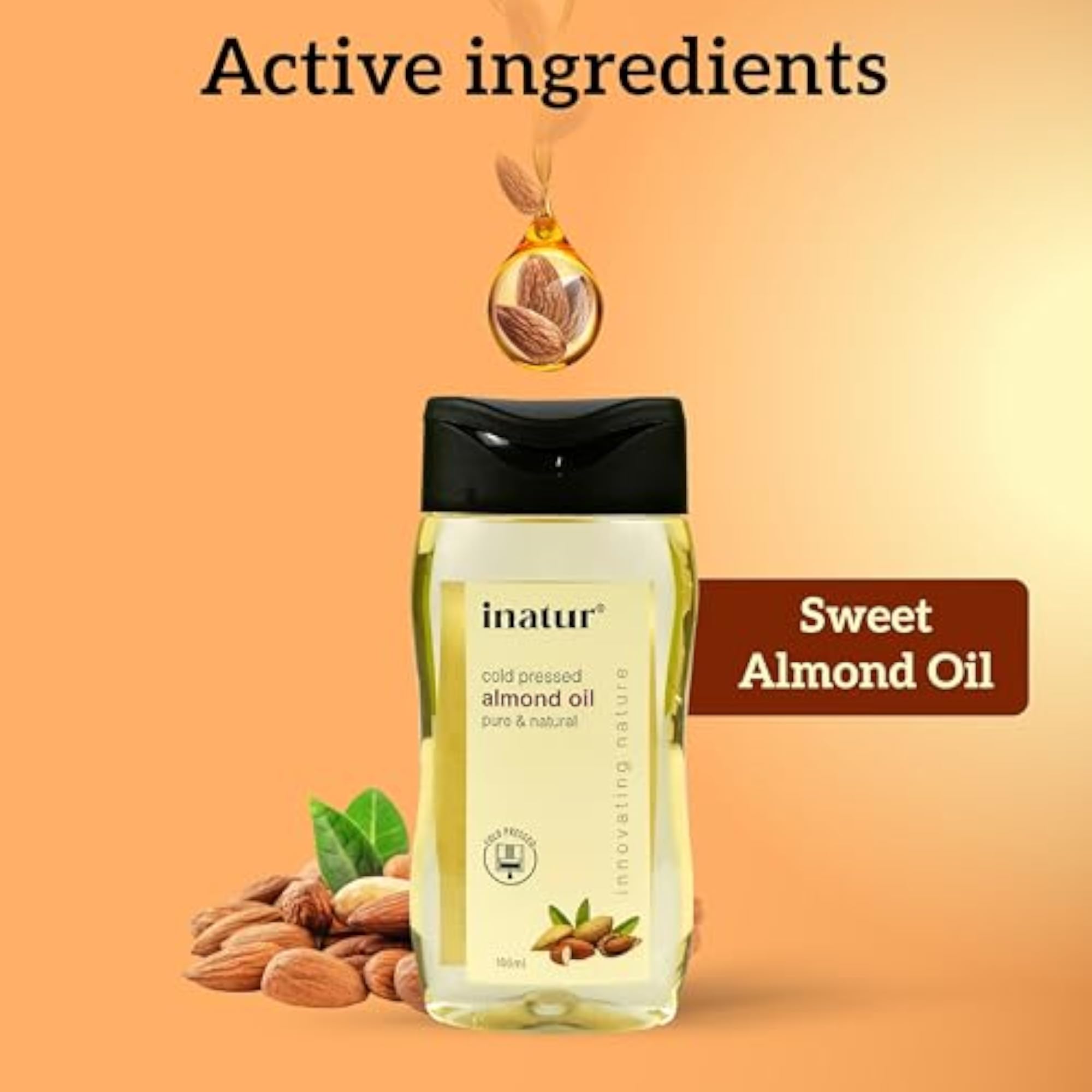Almond Oil 100 ml - 100% Pure, Cold Pressed & Organic