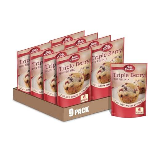 Betty Crocker Triple Berry Muffin Mix, 6.5 oz. (Pack of