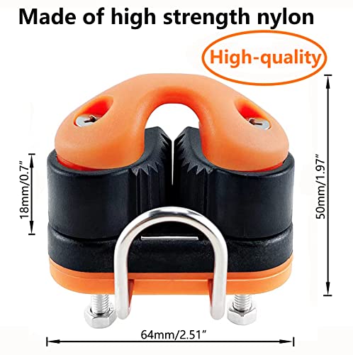 Lsahyong 2Pcs Composite 2 Row Matic Ball Bearing Cam Cleat With Leading Ring Pilates Equipment Boat Fast Entry Rope Wire Fairlead Sailing #TOP1