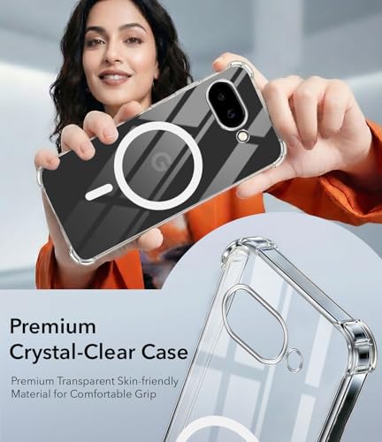 Image of Jkobi Shockproof Crystal-Clear Back Cover for Google Pixel 9A (Magsafe Wireless Support | Drop & Camera Protection | Hard Polycarbonate)