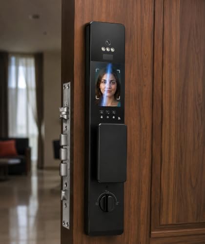 Image of AERYS Smart Digital Door Lock | 8-in-1 Unlock with Face ID, Palm, Fingerprint, PIN, RFID, OTP, Key & App | Remote Unlock | Video Calling & Live Monitoring | Five Cylinder Security (3 Years Warranty)