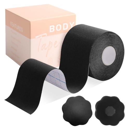 Image of Okela Boob Tape - Breast Lift Tape for Large Breast,Body Tape for Breast Lift w 2 Pcs Breast Petal Adhesive Bra