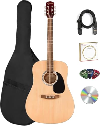 Fender FA Series Dreadnought Acoustic Guitar - Natural Bundle with Gig Bag, Strap, Strings, Picks...