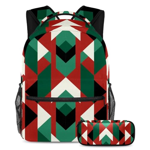 Sac à dos motif drapeau avec trousse assortie pour écoliers et collégiens