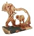 Ebros Elephant and Baby Walking in The Jungle Statue 9" Long Faux Wood Resin Wildlife Safari Elephant Family Scene Figurine