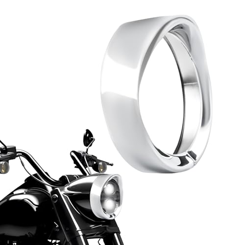 LUXEMOTO 7 inch Headlight Visor Bezel for Harley, Chrome 7" Headlamp Visor Trim Bezel Decorate Cover Ring for Harley Trike Electra Glide Heritage Softail Touring Road KingAccessories by LUXEMOTO - Used condition - US$14.54