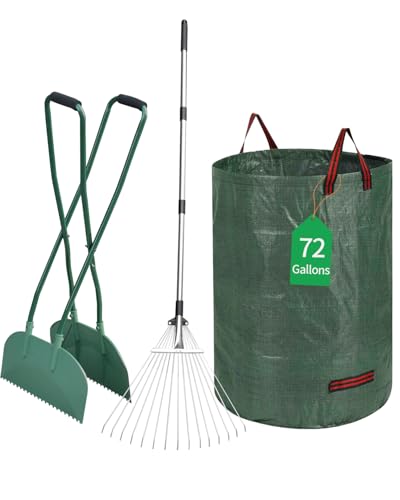 JACEPFY Leaf Grabber, Grabber Rake, Leaf Picker Upper, Leaf Scoops with Long Handle, Rakes for Yard Work, Yard Tools for Garden Cleaning