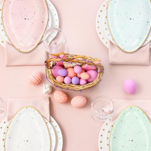 Platos de papel de Pascua con detalles en foil dorado brillantes de alta calidad 8
