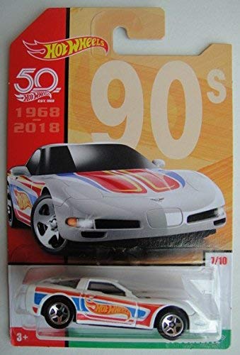 Amazon.com: Hot Wheels 90s, White '97 Corvette 7/10 50TH