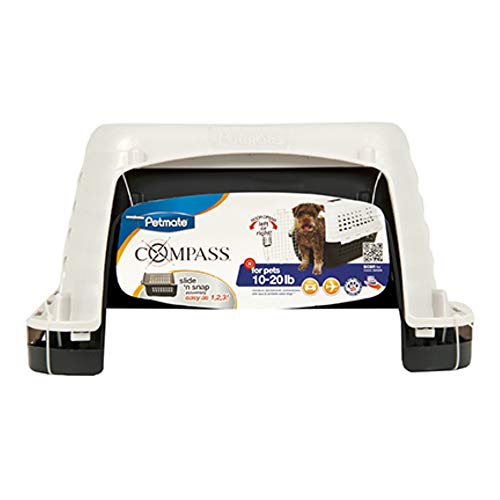 Petmate 41032 Compass Fashion Kennel Cat And Dog Kennel, 10-20 Lb., Pearl White/Black #TOP2