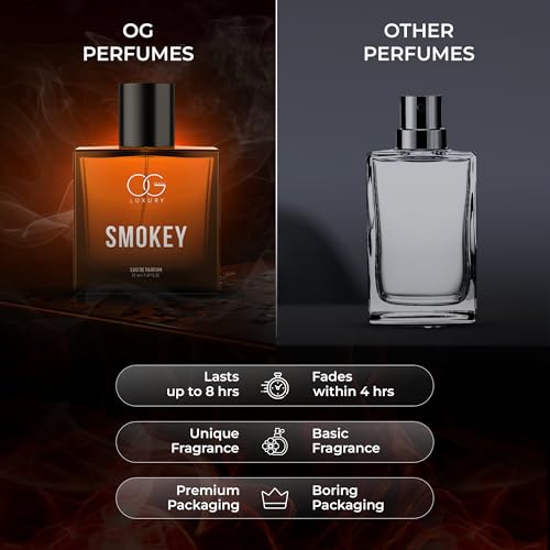 Image of OG BEAUTY LUXURY Smokey Perfume for Man | Rich Whisky & Oud Blend | Strong & Long-Lasting Signature Scent | Eau De Parfum Gift for Man, 50ml