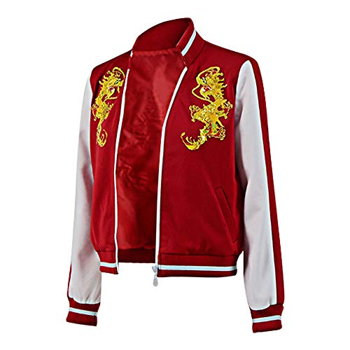 Xiao Maomi Hero Mulan Costume Cosplay Red Jacket Dragon Pattern Spring Autumn Plus Size for Women Halloween Party Carnival(US Women-M, Red)