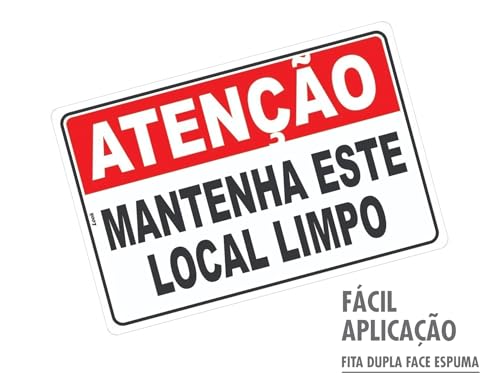 Placa Sinal. Limpeza Aviso Mantenha Este Local Limpo Tamanho:20X30CM