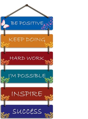 Image of Welcome Wooden Quote Wall Hanging Decoration Items for Home Decor Mdf Art for Living Room & Bedroom Decorative Item for Office & House Gifts Modern Wood Hanger - Be Positive (1)