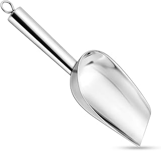 Stainless Steel Ice Scoop Metal Scoop for Candy Pet Food Flour Coffee Beans Sugar Kitchen Ice Scooper for Ice Maker Dishwasher Safe Small Food Scoops for Bar Party Wedding Utility Scoops (Silver)
