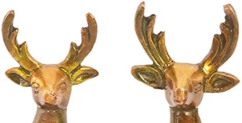 Purpledip Brass Pair of Deer Statues Showpieces for office/study Table, Fengshui Significance (11047), Brown, Standard - Image 5