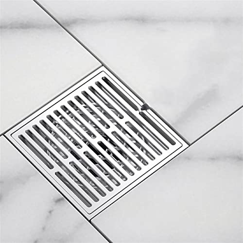 Siphon de sol de douche désodorisant carré avec crépine couvercle grille - 5