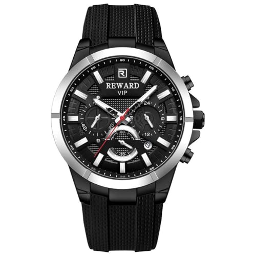 Montre homme REWARD 831512M-A chronographe en acier noir