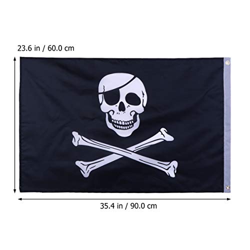 Yardwe 2 peças de bandeiras de pirata de Halloween decorativas para decoração de bares assombrados,