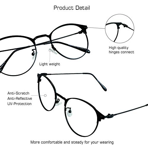 Image of VisionGlobal Blue Light Blocking Glasses for Women Men, Computer Reading, TV Glasses, Stylish Oval Frame