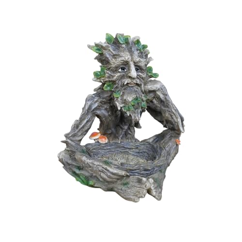 Image of Tree Man Bird Feeder - Resin Nature Statue for Home Decor - Charming Figurine Ornament, Perfect Cottage Decoration!