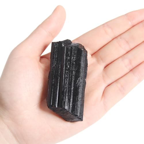 1 Pièces Brute de pierre naturelle de Tourmaline Noire, 130-150 grammes pierre brute de Tourmaline Noire à utiliser comme pierre d'eau, pierre de guérison Reiki, pierre de chance ou décoration