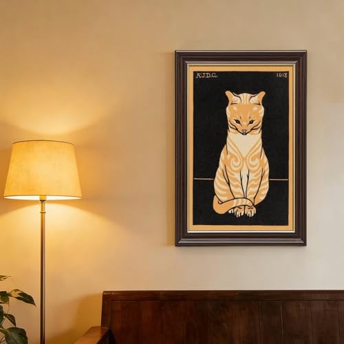 Toile chat tigré Julie De Graag pour habiller un mur vide de salon simplement - 4