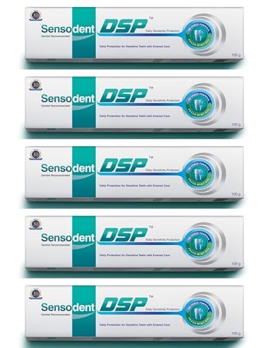 Sensodent DSP Toothpaste for Sensitive Teeth | Tri-Shield Protection | Repairs Enamel, Protects Nerves & Prevents Sensitivity | Daily Use | 100g,Pack of 5