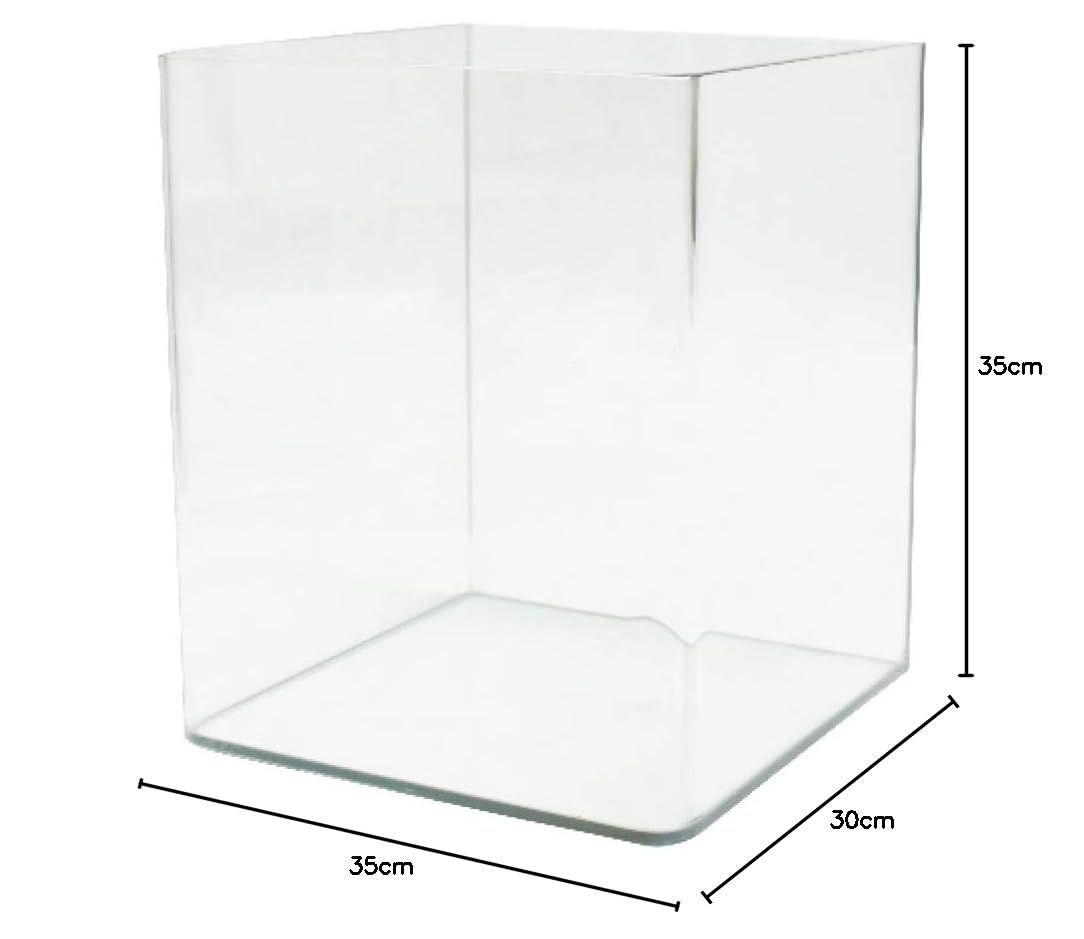 Amtra Nanotank 30 - Vasca Acquario 30 Litri - Teca Vetro Extra Chiaro 30 x 30 x 35 cm - Vaschetta per Pesci Rossi o Come Tartarughiera Per Tartarughe d'Acqua con Tappetino Ammortizzante Incluso