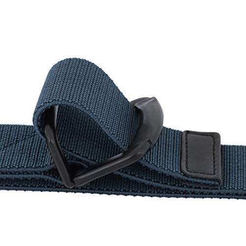 Sportmusies Elastic Belts for Men, Military Style Stretch Webbing Tactical Duty Belt (Navy Blue,D-Ring Buckle)2