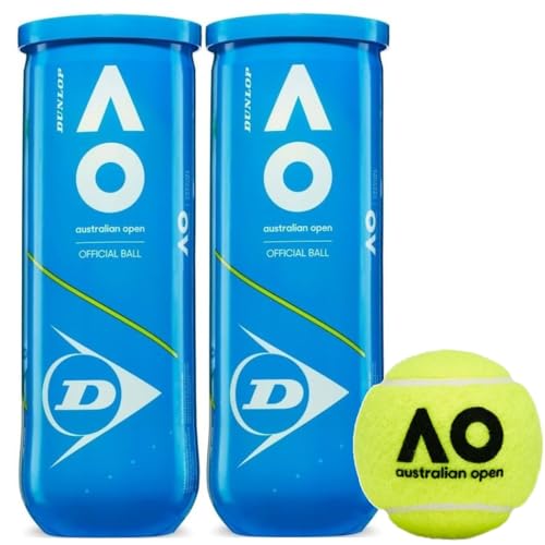 Dunlop Australian Open (AO) Tennis Balls - 3 Ball Can (2-24 Cans Available)