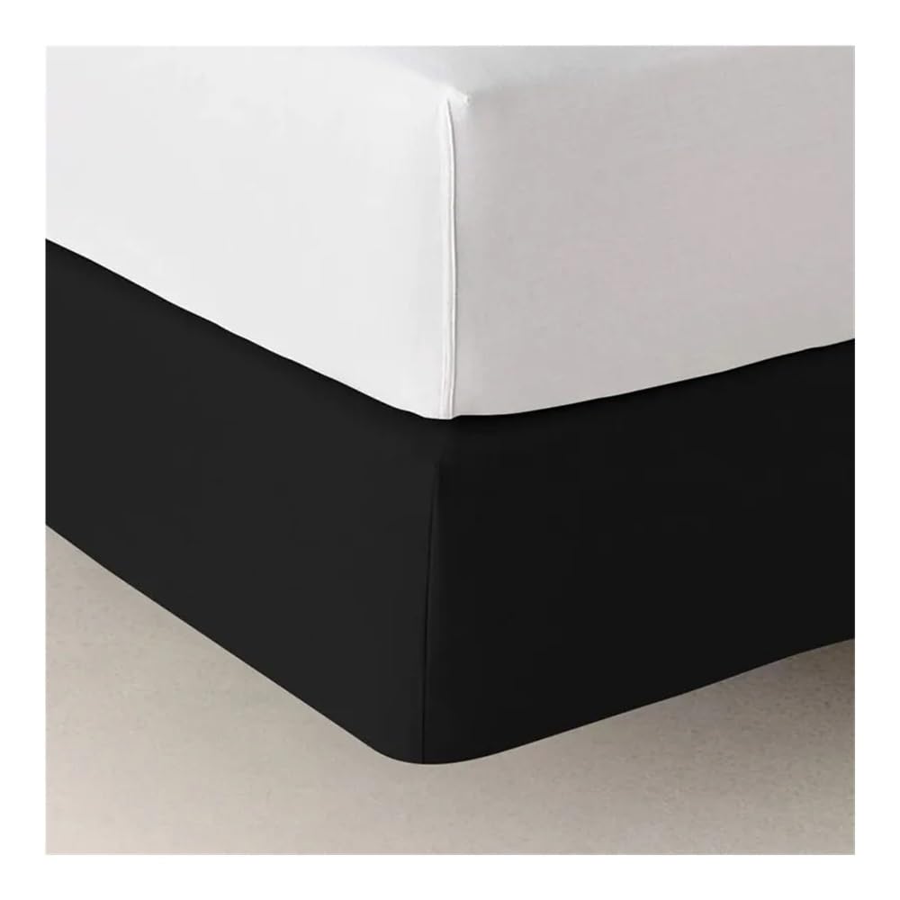 Copertura a molle, extra profonda, in jersey elasticizzato, avvolgente su 4 lati, adatta per letto matrimoniale, matrimoniale, king size (nero, queen size, 152,4 x 203,2 cm)