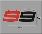 Diseño exclusivo Ecoshirt UM-9OG7-X1MK Pegatinas Stickers Lorenzo 99 R19 Aufkleber Decals Autocollants Adesivi Moto GP, Rojo Negro
